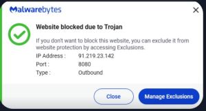 fake AV alert